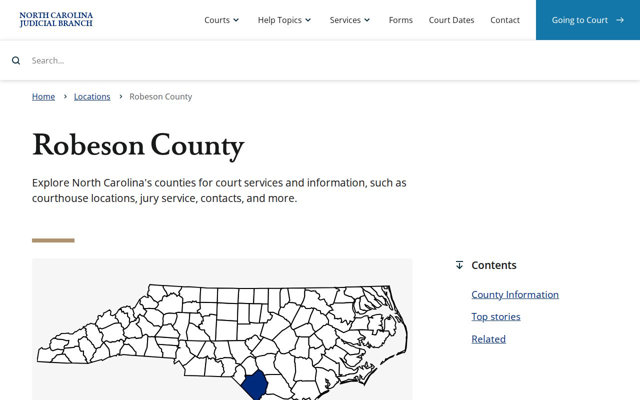 North Carolina Robeson County court record access